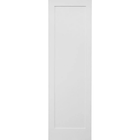 30 in. x 6ft 8in. White Shaker 1-Panel Solid Core Primed MDF Interior Door Slab