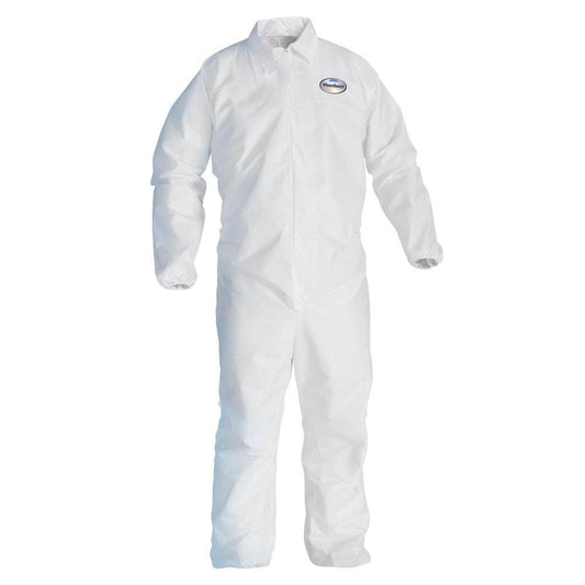 KleenGuard™ A40 Liquid & Particle Protection Coveralls, Zipper Front, Elastic Wrists & Ankles, White, 3XL (Case of 25)
