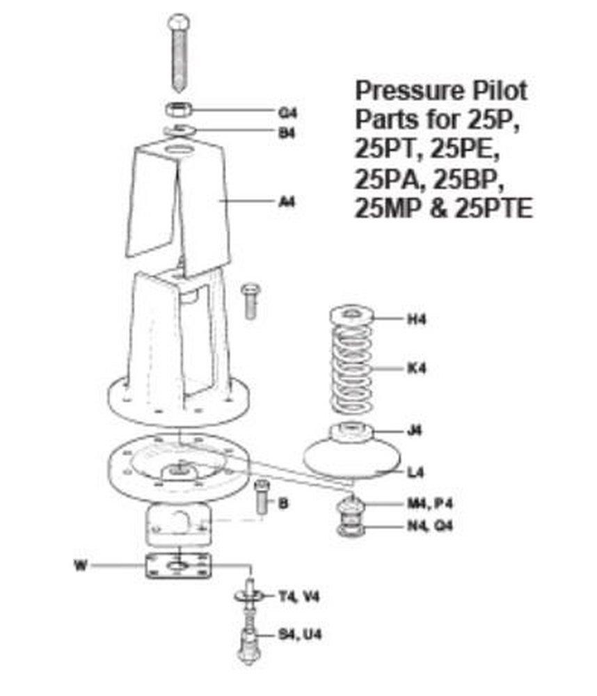 25P, 25PT, 25PE, 25PA, 25BP, 25MP & 25PTE Pressure Pilot Square Gasket, (Set of 3), W