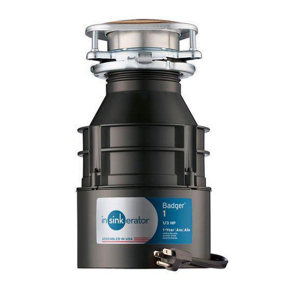InSinkErator® Badger® 1 1/3 hp Continuous Feed Garbage Disposal with Power Cord