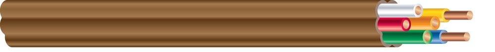 250 ft. 18 ga 6-Conductor Solid Thermostat Wire in Brown