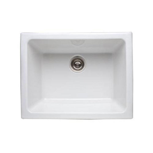 ROHL® Lombardia® 24 in. Undermount Fireclay Single Bowl Kitchen Sink in White