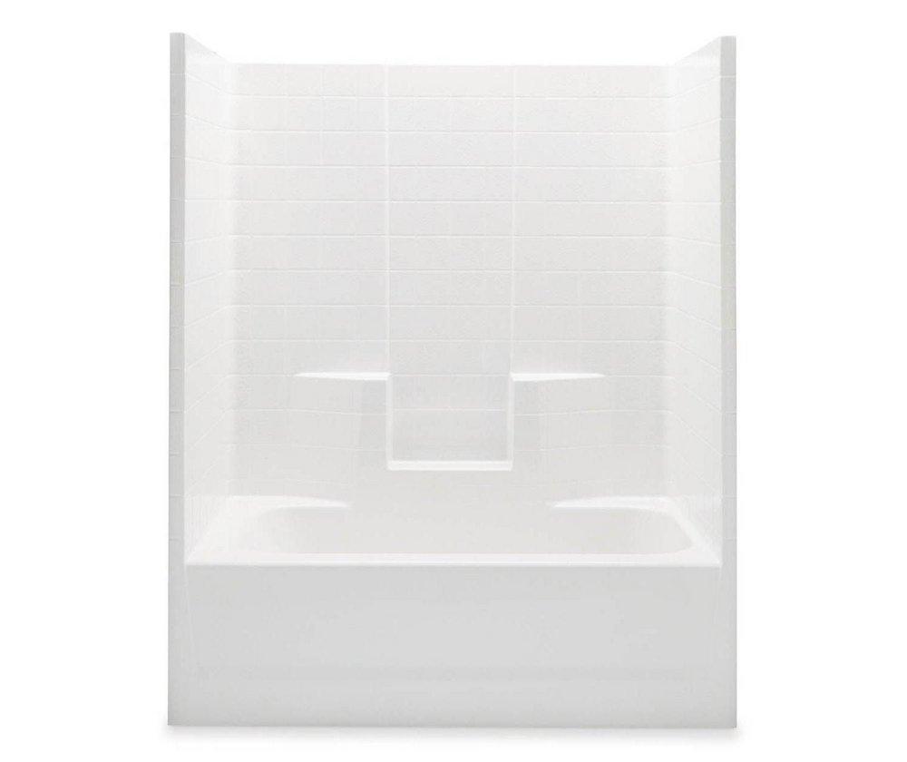 Aquatic Everyday 60 in. x 33-1/4 in. Tub & Shower Unit in White with Left Drain