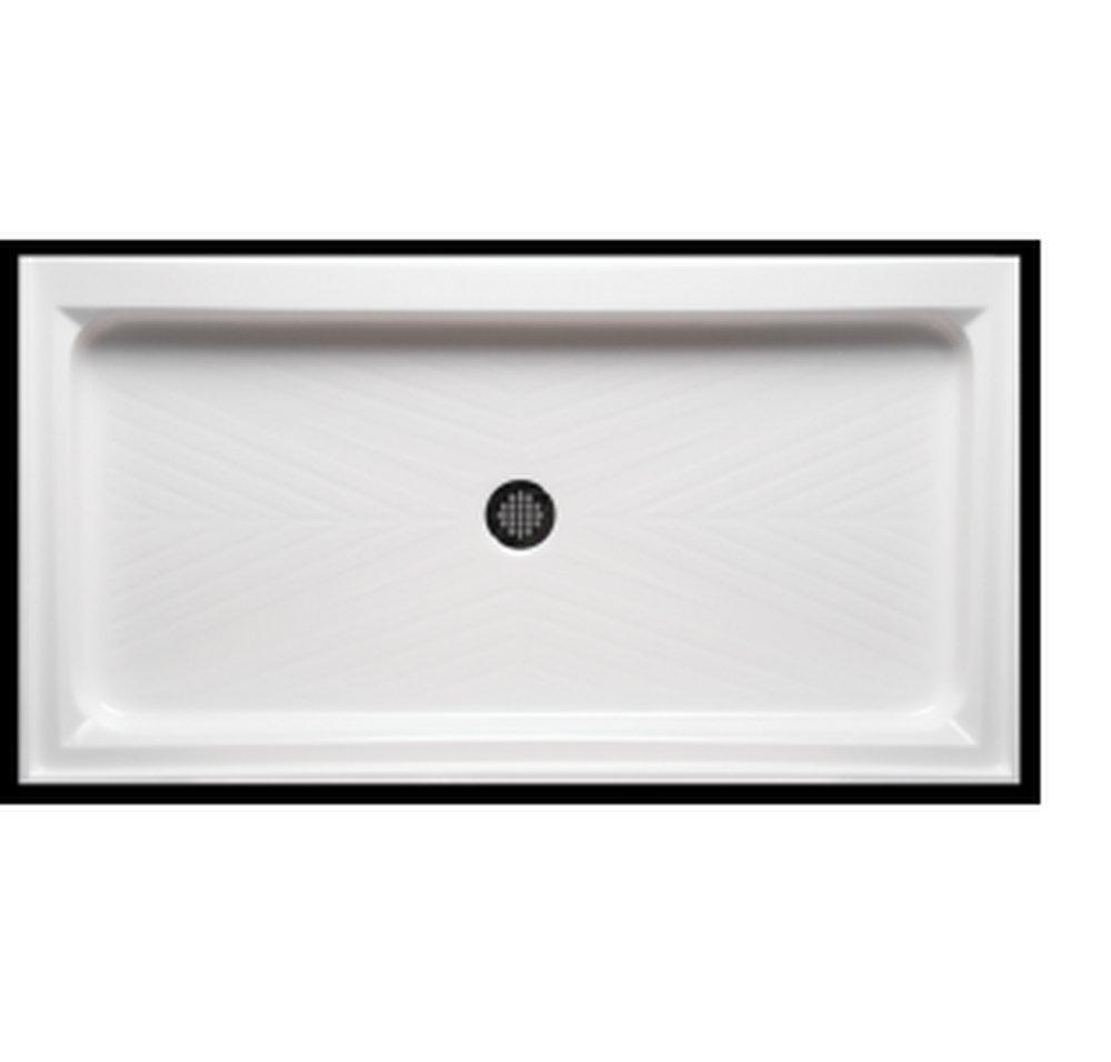 48 in. x 34 in. Shower Base with Center Drain in White