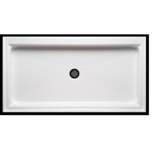 48 in. x 34 in. Shower Base with Center Drain in White