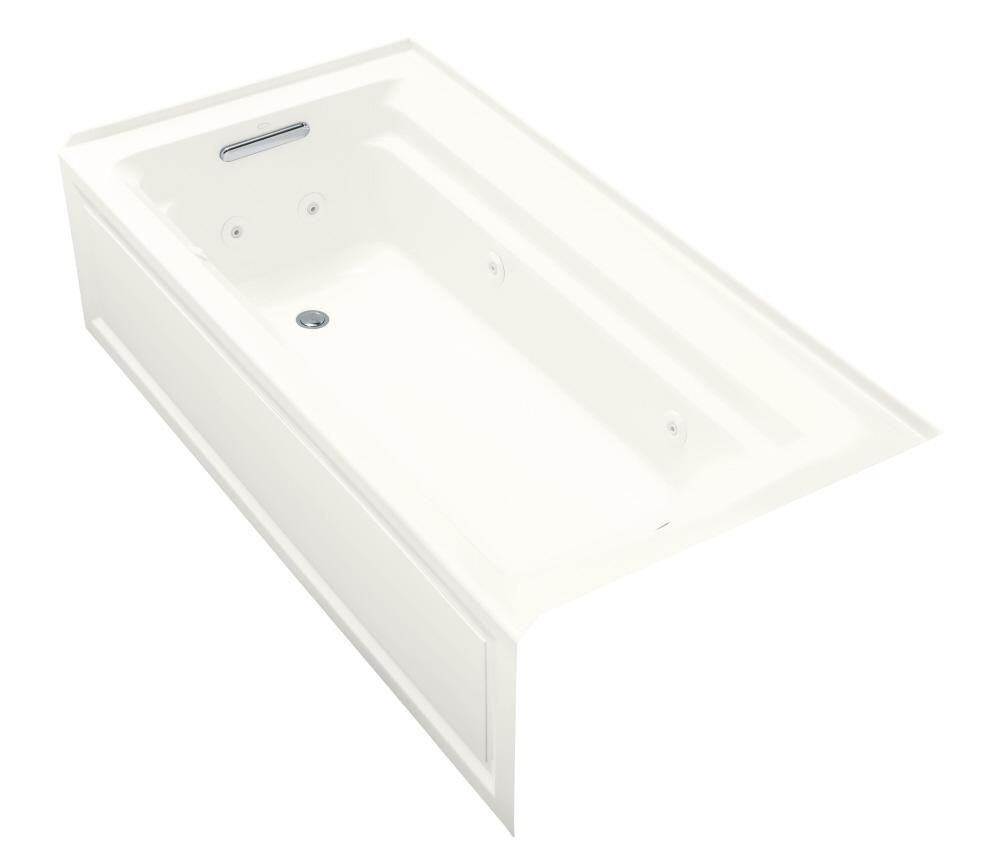 KOHLER Archer® 72 in. x 36 in. Whirlpool Alcove Bathtub with Left Drain in White