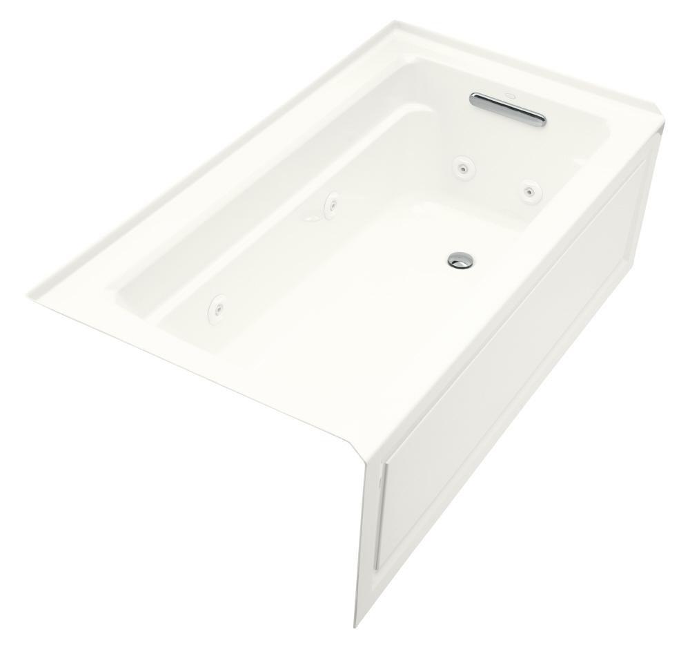 KOHLER Archer® 60 in. x 32 in. Whirlpool Alcove Bathtub with Right Drain in White