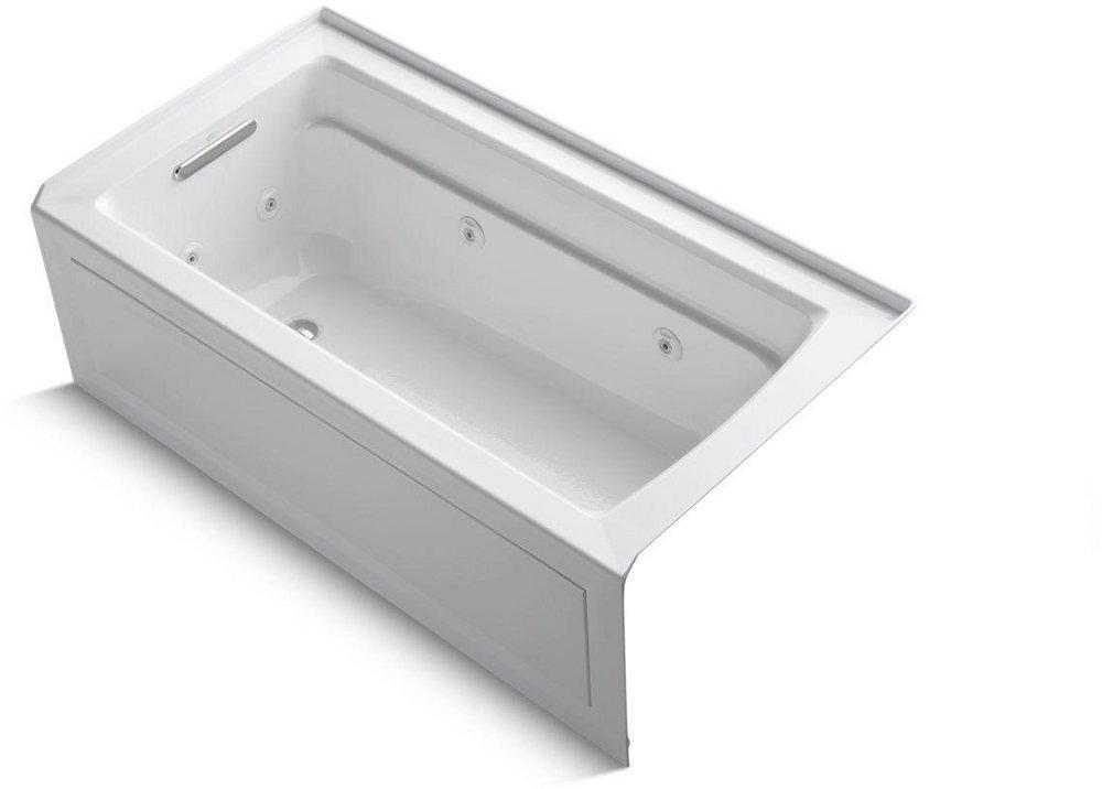 KOHLER Archer® 60 in. x 32 in. Whirlpool Alcove Bathtub with Left Drain in White