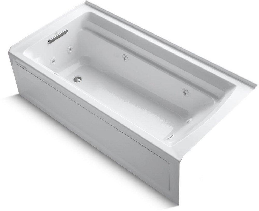KOHLER Archer® 72 in. x 36 in. Whirlpool Alcove Bathtub with Left Drain in White