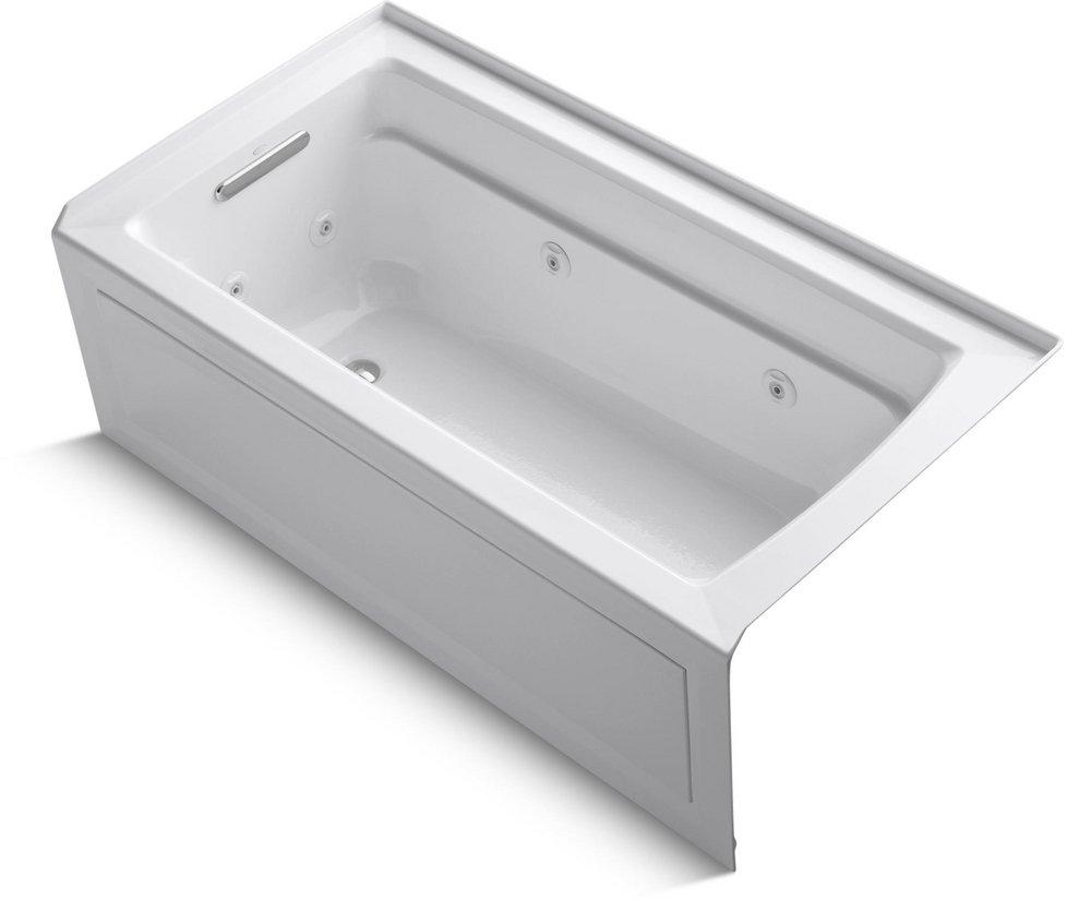 KOHLER Archer® 60 in. x 32 in. Whirlpool Alcove Bathtub with Left Drain in White