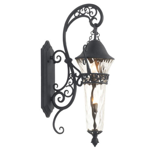 Kalco Lighting Anastasia 120W 2-Light 37 in. Outdoor Wall Sconce in Textured Matte Black