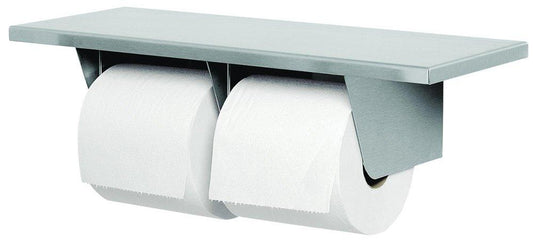 Bradley Corporation BradEx® Double-Roll Bath Tissue Dispenser with Stainless Steel Shelf in Architectural Satin