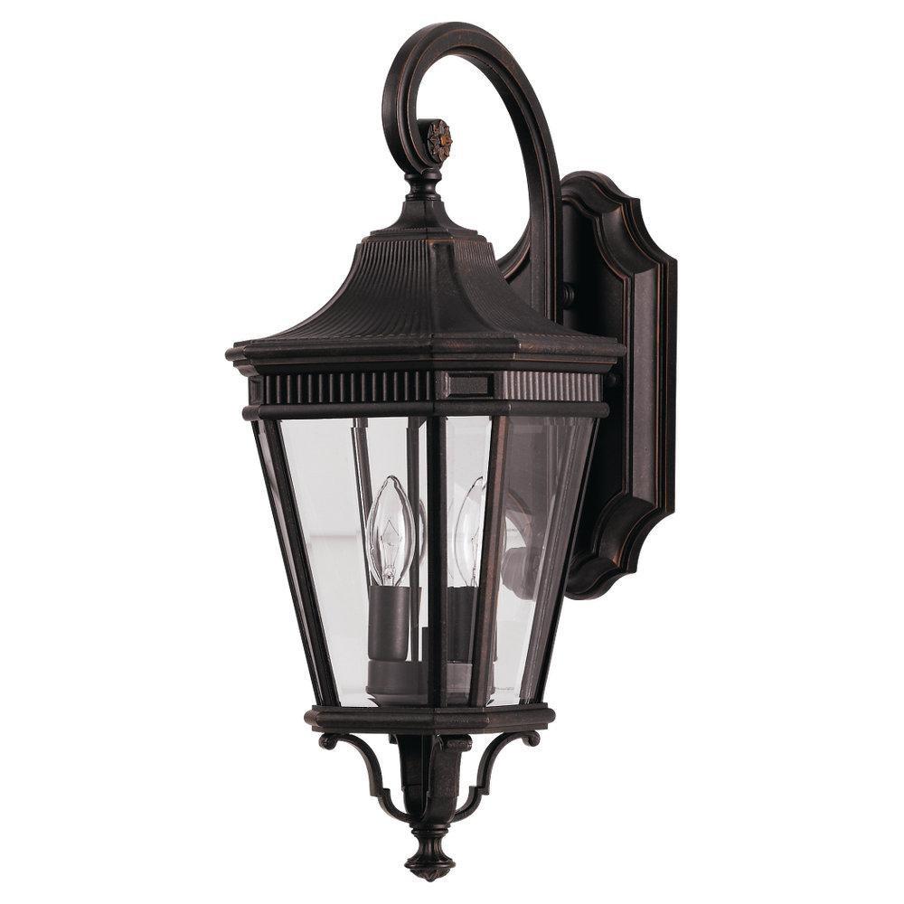 Visual Comfort & Co. Generation Lighting Cotswold Lane 9 in. 60W 2-Light Candelabra E-12 Incandescent Wall Lantern in Grecian Bronze