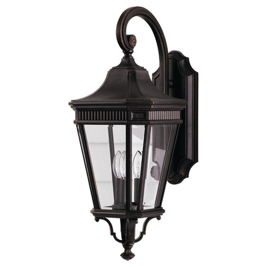 Visual Comfort & Co. Generation Lighting Cotswold Lane 9-1/2 in. 60W 3-Light Candelabra E-12 Incandescent Wall Lantern in Grecian Bronze