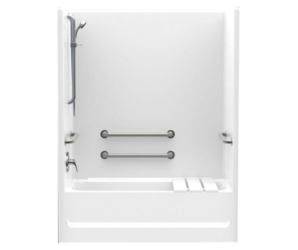 Aquatic FreedomLine 60 in. x 33-1/4 in. Tub & Shower Unit in White with Left Drain