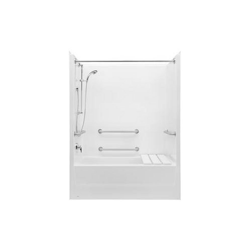 60 x 33-1/4 in. Tub & Shower Unit with Right Drain in White