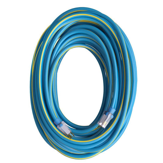 14/3 Gauge 100 ft. SJTW Heavy Duty Outdoor Extension Cord in Blue