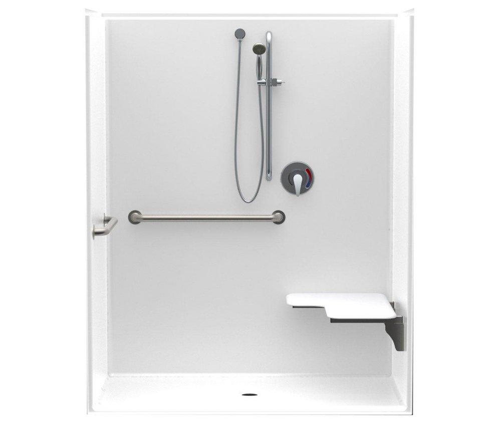 Aquatic FreedomLine 36-1/4 x 62 x 77-1/4 in. Alcove Shower Unit in White
