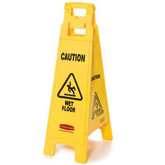 38 x 12 in. Plastic Floor Sign in Yellow
