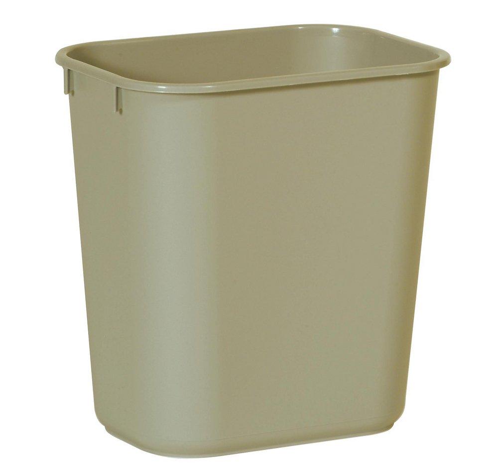 8-1/4 x 12-13/100 x 11-19/50 in. 13 qt Plastic Rectangular Waste Basket in Beige