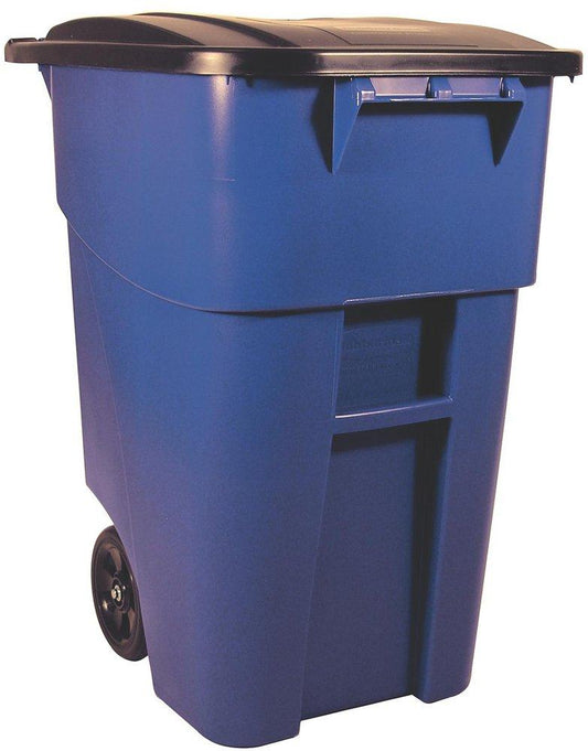 Rubbermaid Brute® 50 gal Rollout Container with Lid in Blue