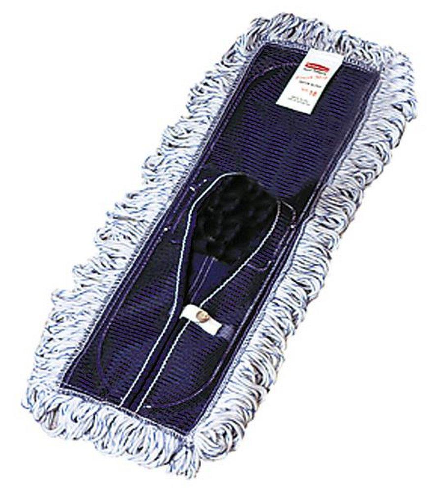 18 x 5 in. Looped Fringe Finish Mop in White with Blue Stripes