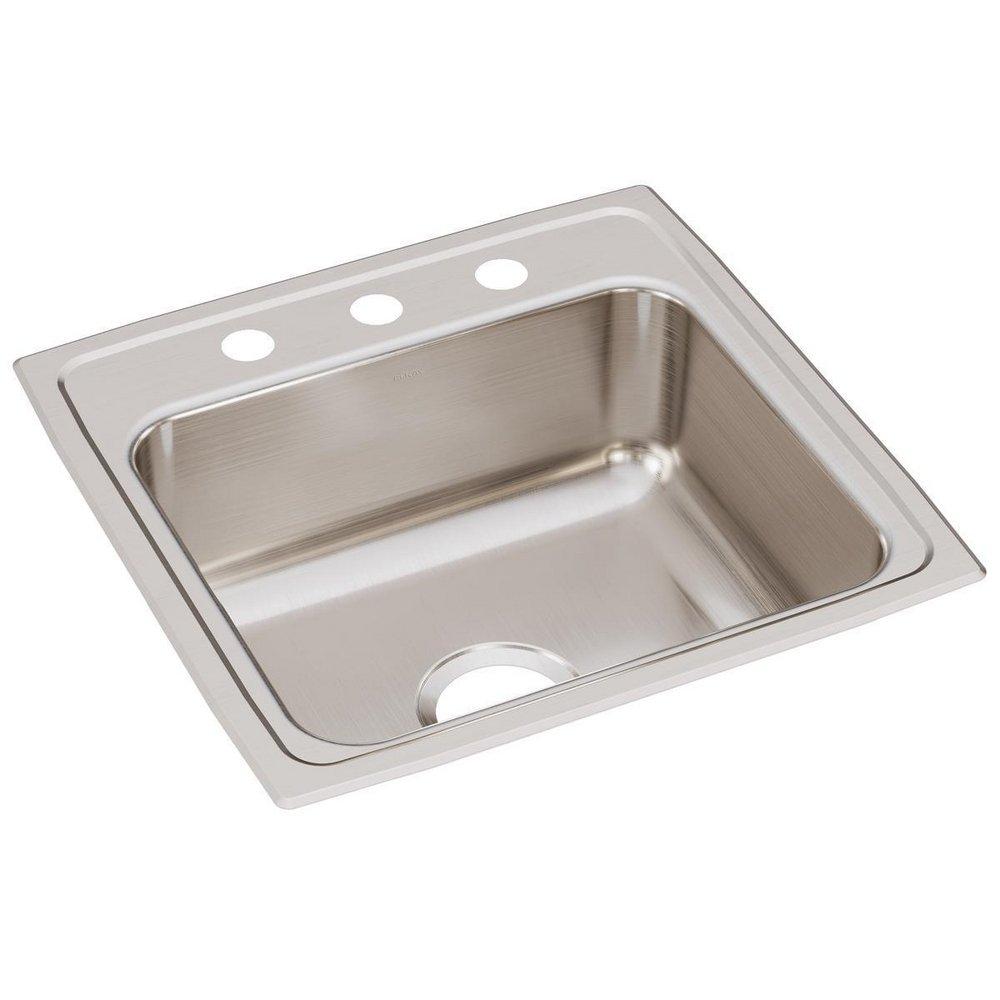 Elkay Lustertone® 19-1/2 in. Drop-in Stainless Steel Single Bowl Kitchen Sink in Lustrous Satin