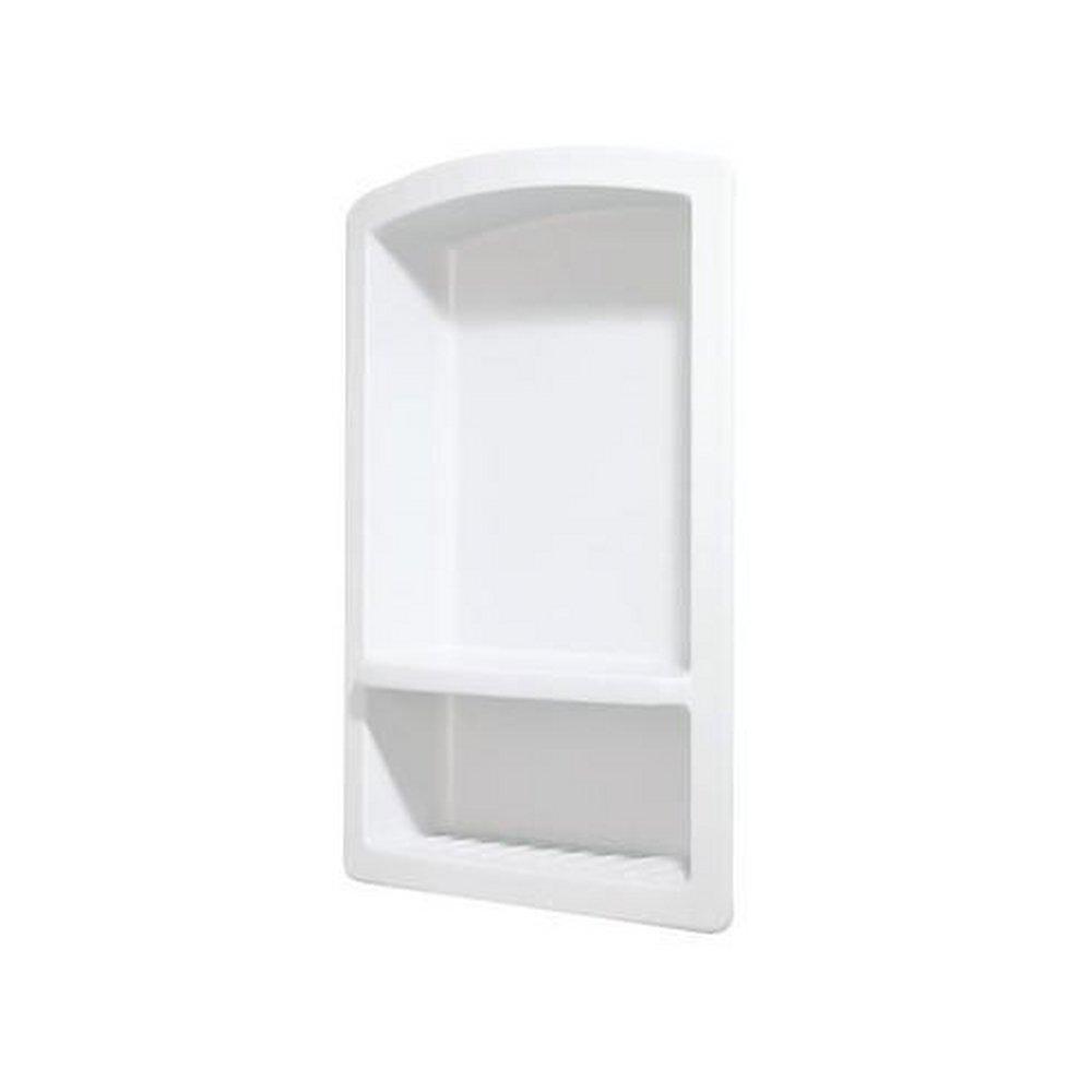 22 in. Rectangular Shower Shelf in White