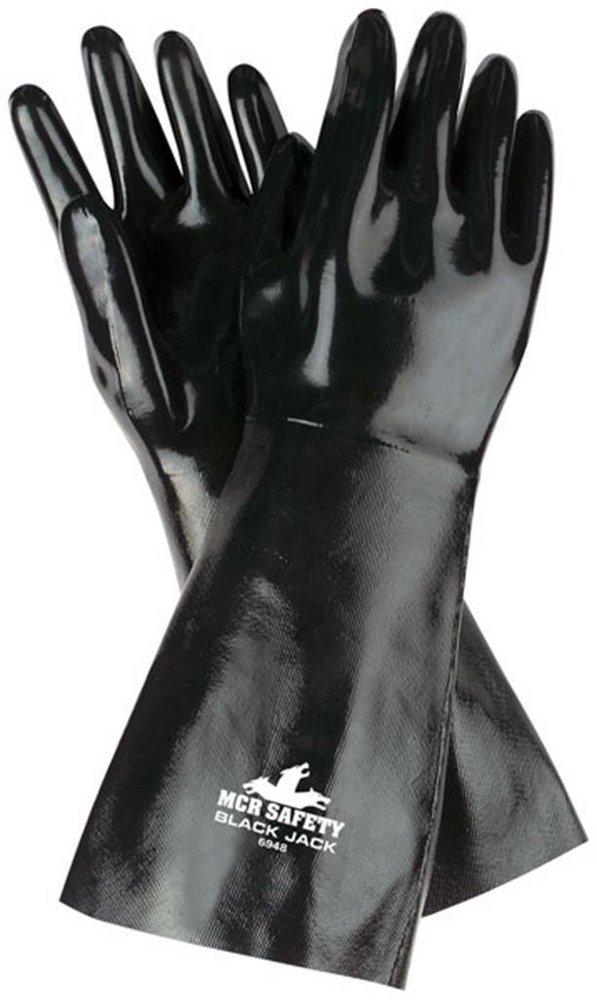 Memphis Glove Black Jack® L Size 18 in. Gauntlet Neoprene Gloves in Black