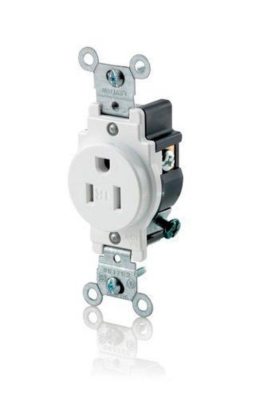 15A 125V Single Receptacle in White