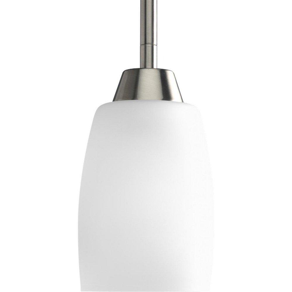 Progress Lighting Wisten 100W 1-Light Mini Pendant Etched Down Light in Brushed Nickel