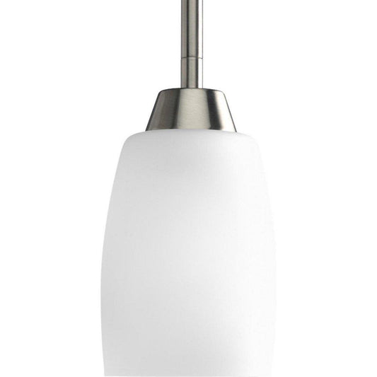 Progress Lighting Wisten 100W 1-Light Mini Pendant Etched Down Light in Brushed Nickel
