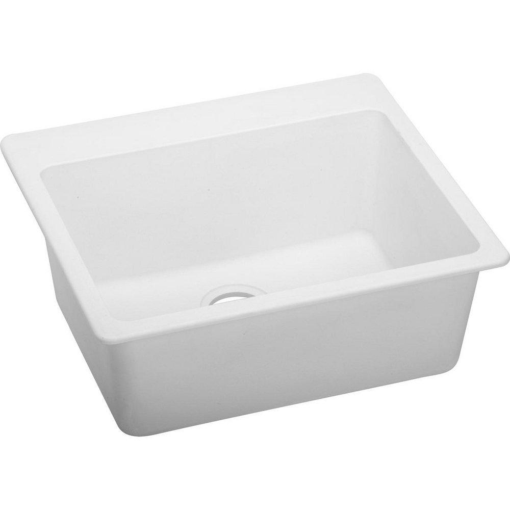 Elkay Quartz Classic® 25 in. Drop-in Composite Single Bowl Kitchen Sink in White
