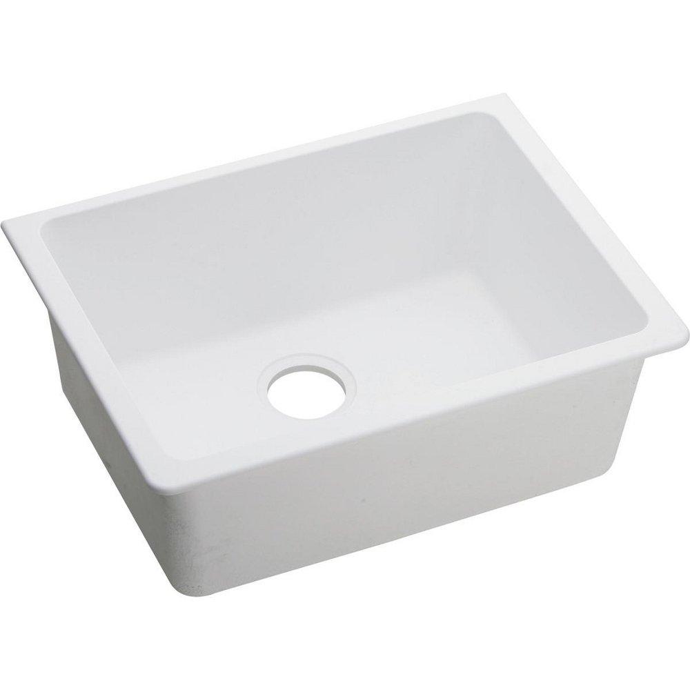 Elkay Quartz Classic® 24-5/8 in. Undermount Composite Single Bowl Kitchen Sink in White