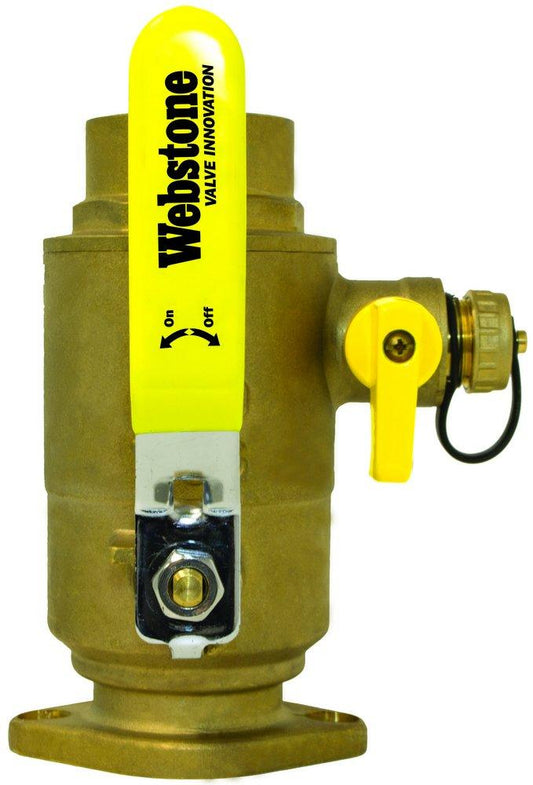 Webstone a brand of NIBCO Isolator® 2 in. Forged Brass Uni-flange Ball Valve with Drain