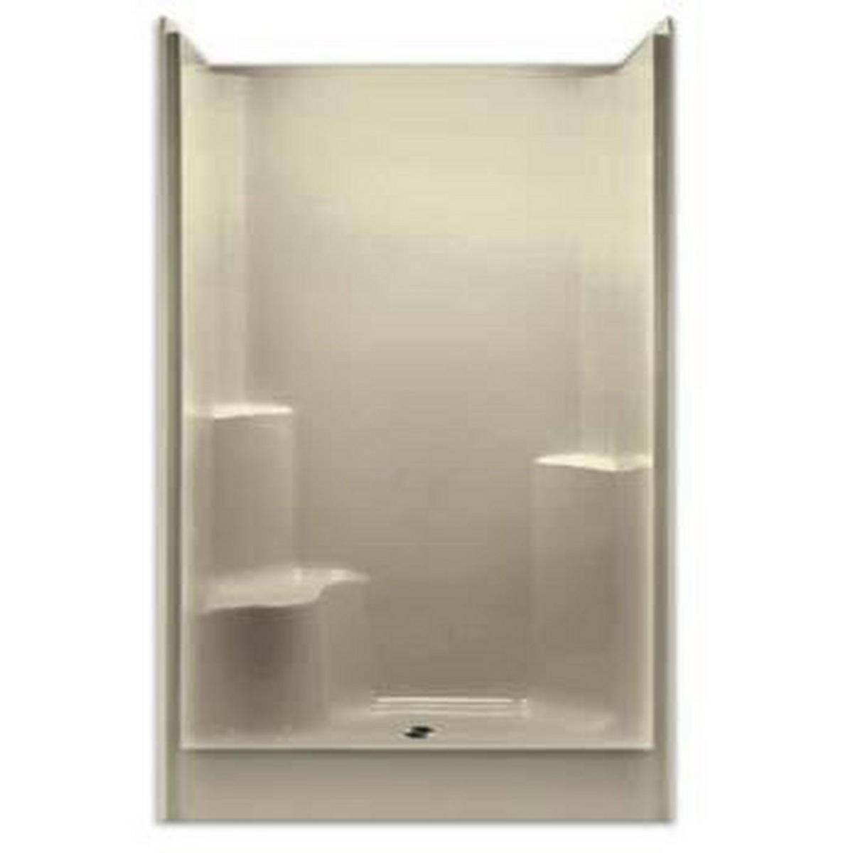 Aquarius Industries Luxury Gelcoat Series 35-1/2 x 48 x 77-1/2 in. Alcove Shower Unit in White