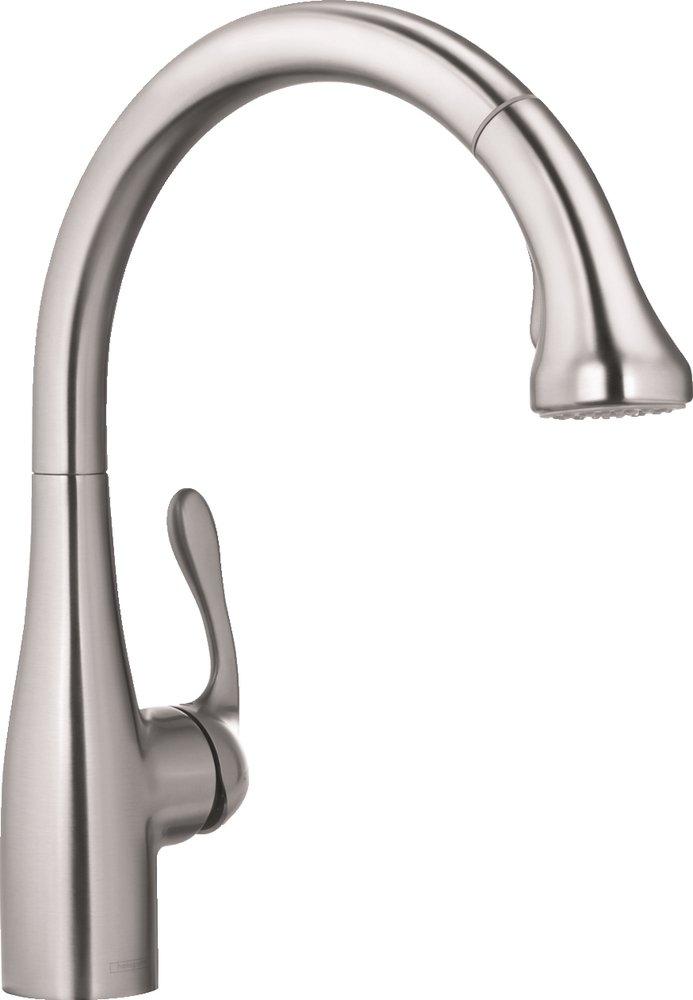Hansgrohe Allegro E Single Handle Pull Down Bar Faucet in Steel Optik