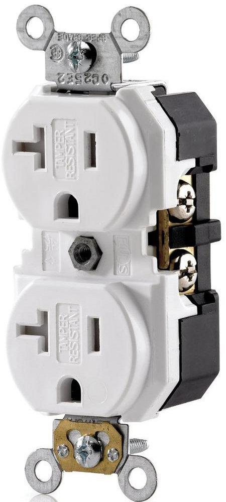 20A 125V Duplex Tamper-Resistant GFCI Receptacle in White