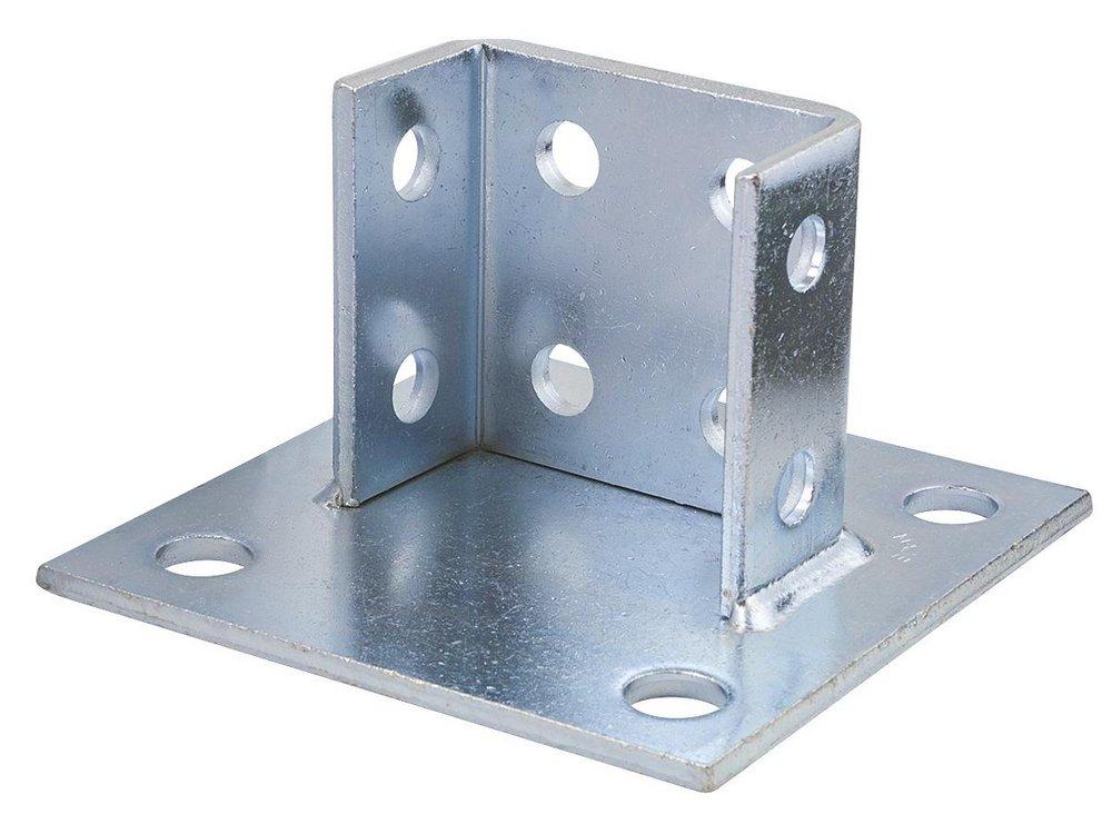 FNW® Figure 7854 3-1/2 in. Electrogalvanized 4-Hole Square Double Post Base