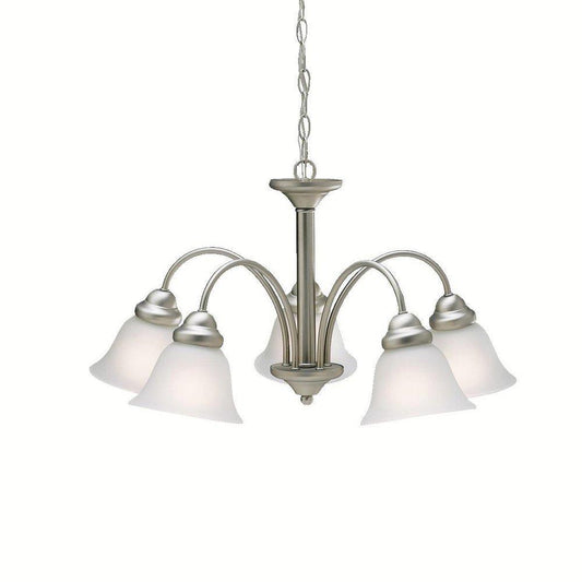 Kichler Lighting Wynberg 13-3/4 in. 100 W 5-Light Medium Chandelier with Satin Etched in Brushed Nickel
