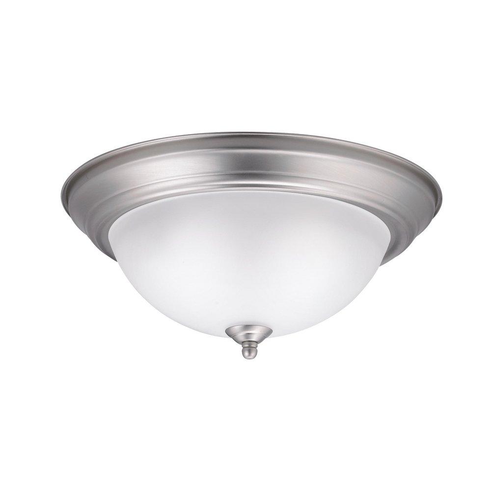Kichler Lighting Signature 6 x 13-1/2 in. 60 W 2-Light Medium Flush Mount Ceiling Fixture in Brushed Nickel