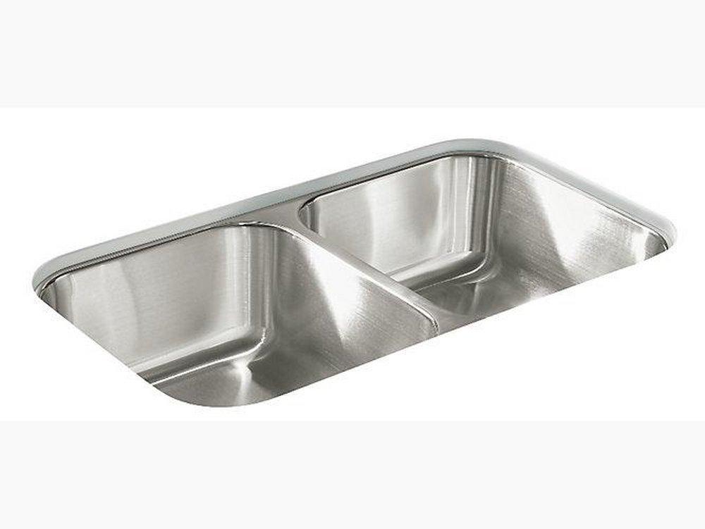 Sterling McAllister® 32 in. Undermount Stainless Steel Double Bowl Kitchen Sink in Luster Stainless Steel