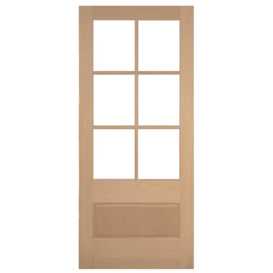 36x80 in Exterior Mahogany Door Slab | 6 Lite