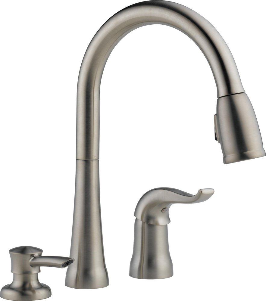 Delta Faucet Kate® Single Handle Pull Down Kitchen Faucet in Brilliance® Stainless