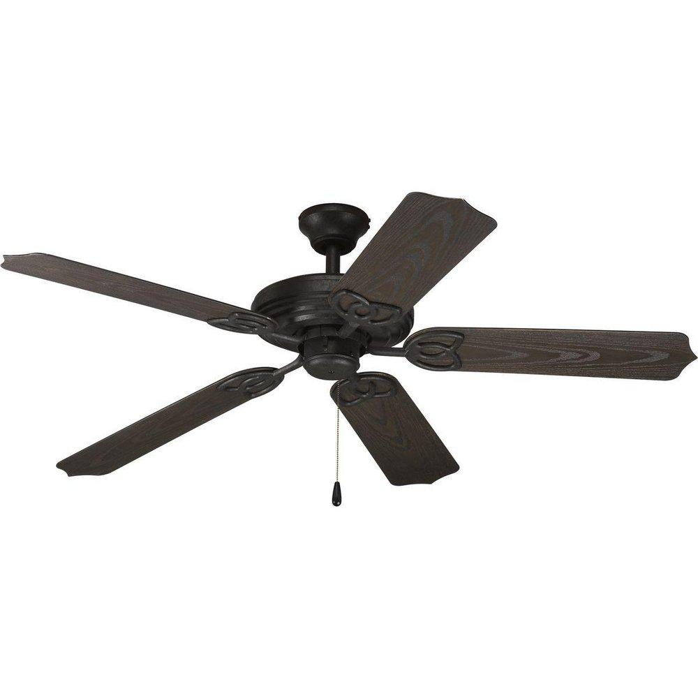 Progress Lighting AirPro 52 in. 5-Blade Indoor/Outdoor Patio Ceiling Fan in Forged Black