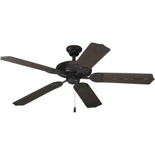 Progress Lighting AirPro 52 in. 5-Blade Indoor/Outdoor Patio Ceiling Fan in Forged Black