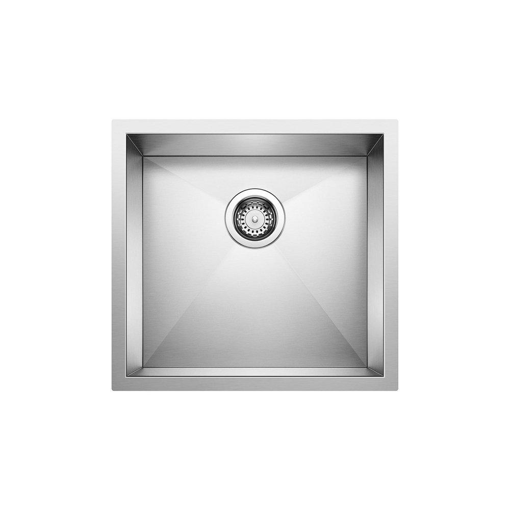 BLANCO Precision 19 in. Undermount Stainless Steel Single Bowl Kitchen Sink in Polished Satin