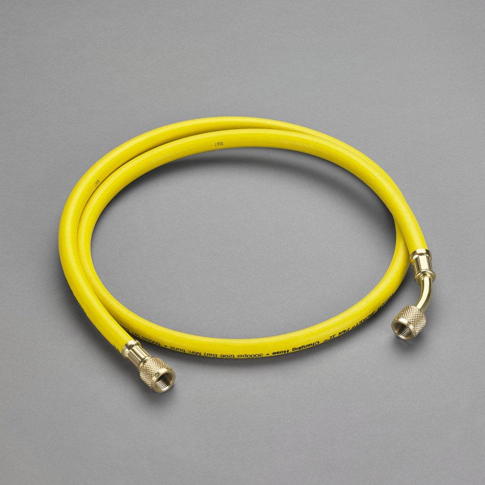 YELLOW JACKET® Plus II™ 3/8 X 60 Yellow 45 Degree CHG HOSE