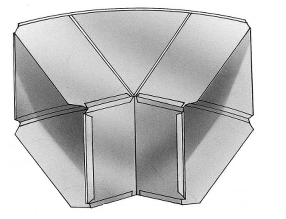 10 x 16 in. 26 ga 45 Degree Duct Elbow