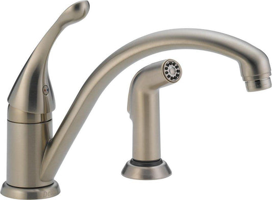 Delta Faucet Collins™ Single Handle Kitchen Faucet with Side Spray in Brilliance® Stainless